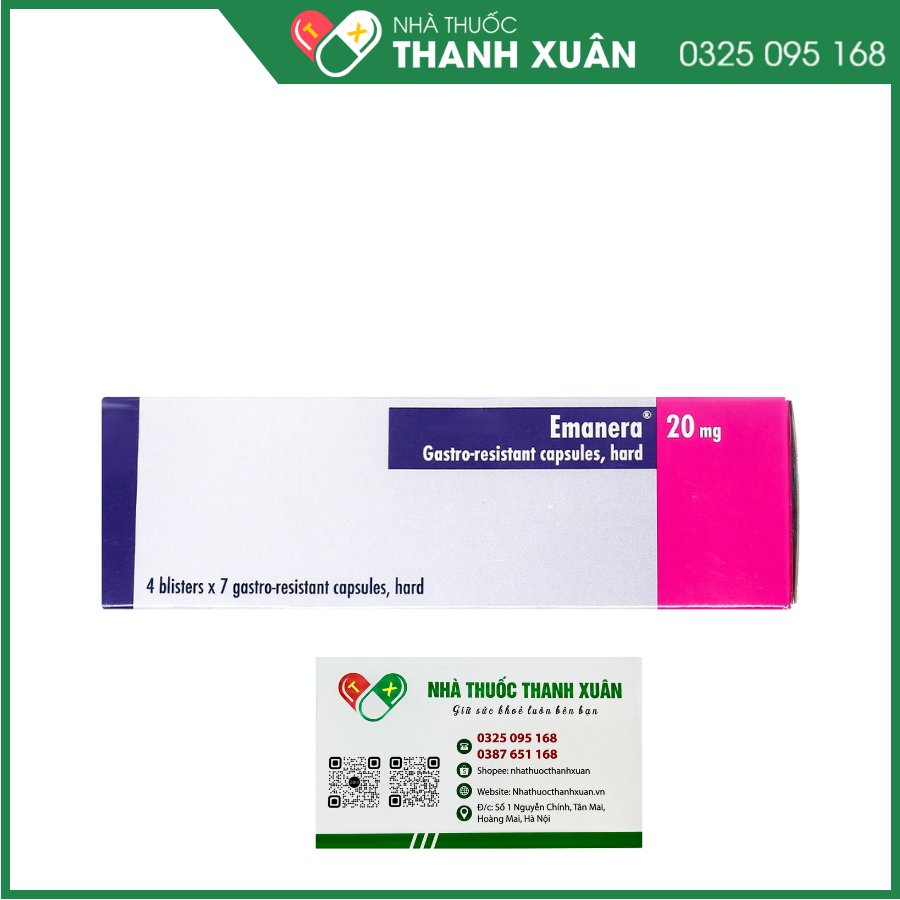 Emanera 20mg trị viêm loét thực quản do trào ngược